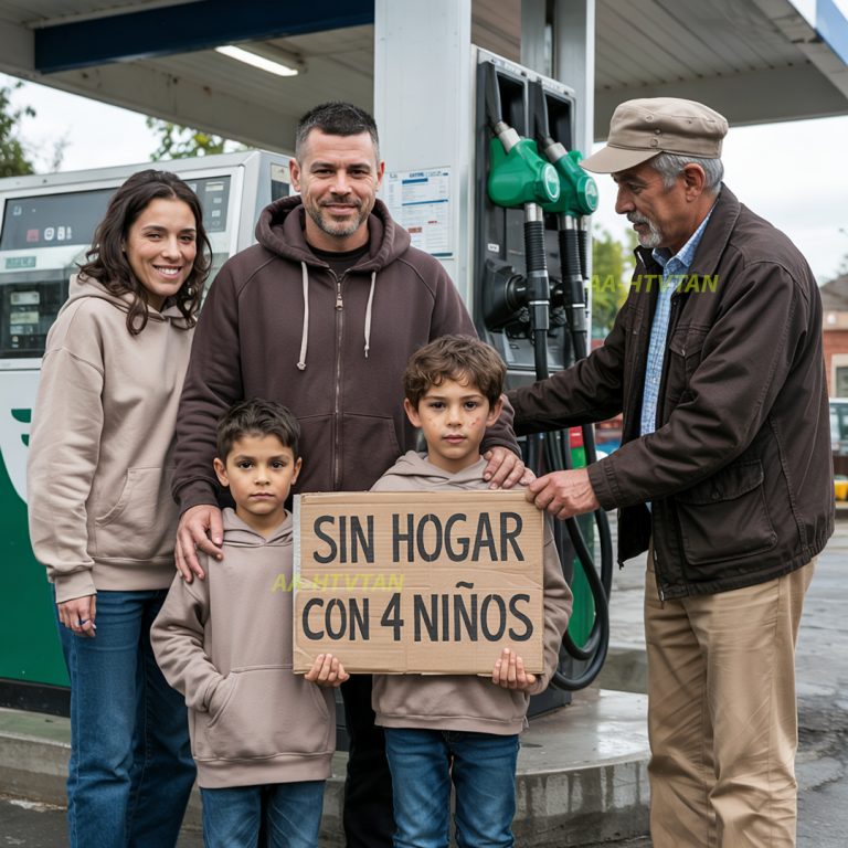 SIN HOGAR CON 4 NIÑOS, AYUDÉ A UN ANCIANO EN LA GASOLINERA, LUEGO TODO CAMBIÓ DE LA NOCHE A LA MAÑANA