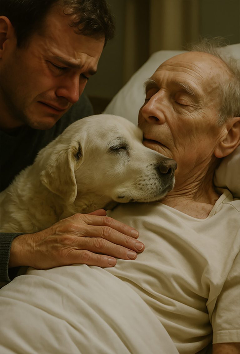 «Por favor, tráeme a mi perro blanco. Quiero despedirme… No lo obligues, solo explícale. Él entiende», suplicó el padre en voz baja.