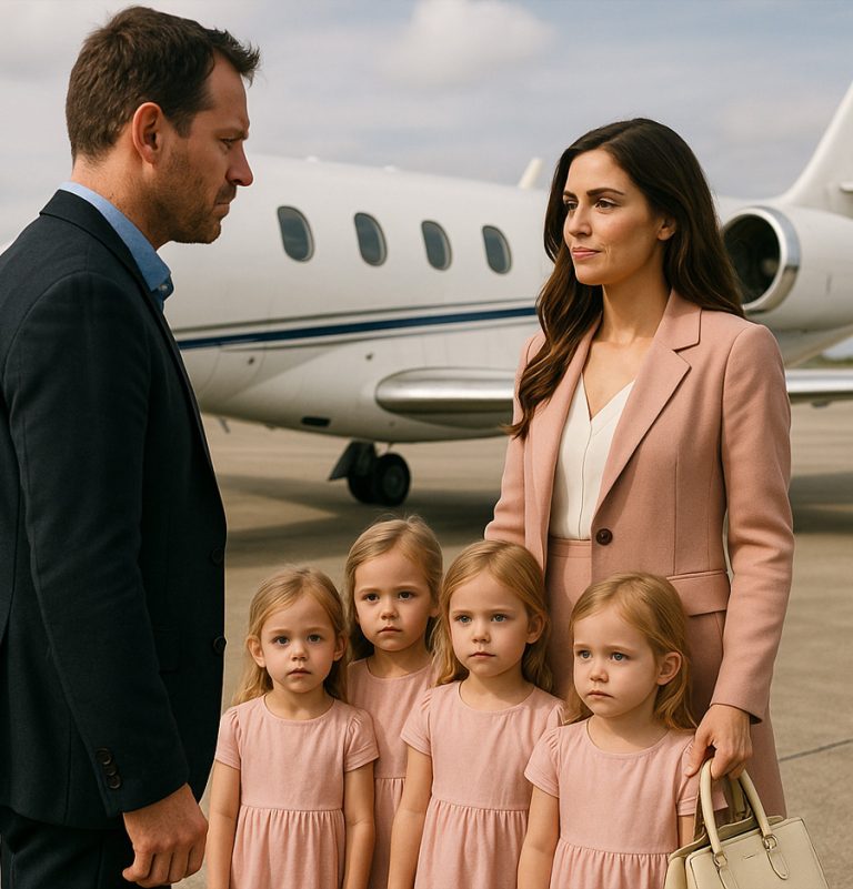 Años después del divorcio, él volvió a burlarse de ella pero la encontró con trillizas y un jet privado